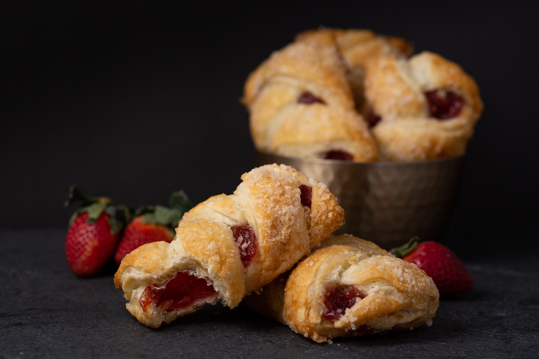 Strawberry danish pastries